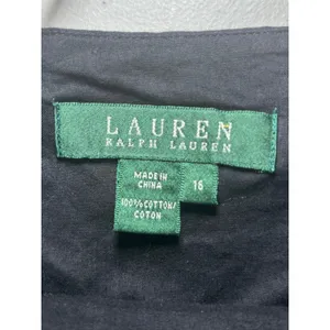Lauren Ralph Lauren Black‎ Cotton Fit Flare Midi Dress 16 Square Neck Tiered thumbnail 3