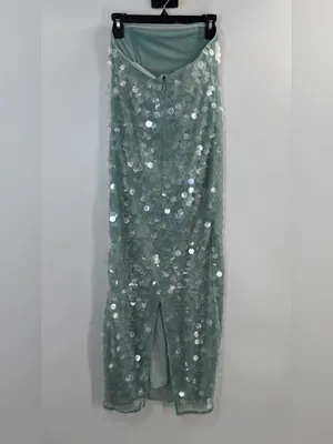 Staud Casey Sequin Strapless Midi Dress in Seafoam 6 thumbnail 6