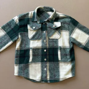 Plaid Flannel Shacket Green Size M thumbnail 3