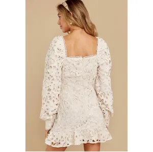 Red Dress Boutique Just Me Ivory Scallop Lace Dress thumbnail 3