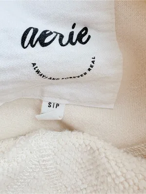 Aerie Cream Women's Relaxed Crewneck Sweatshirt Small thumbnail 4
