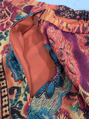 Coldwater Creek Orange Floral Patchwork Midi Skirt thumbnail 11