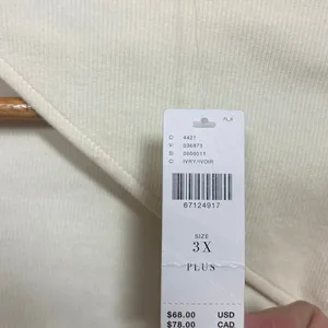 Anthropologie‎ Cream Asyymetrical Neckline Ribbed Top Size 3X thumbnail 6