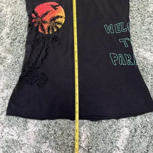 Vintage 2002 Y2K Billabong 🏝️”welcome to paradise” cross-stitch palm cutout tee thumbnail 4