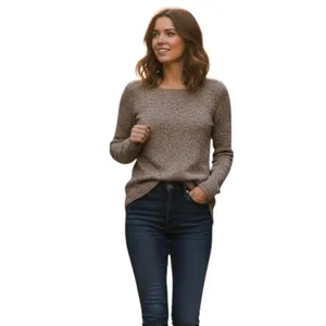 ZARA Brown Knit Long Sleeve Sweater Top, M thumbnail 2