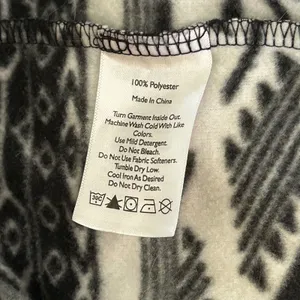 Eddie Bauer Womens XL Fleece Quarter Zip Pullover Black White Geometric Aztec‎ thumbnail 6