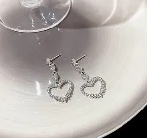 925 Silver Plated Love Heart Drop Dangle Earrings for Women thumbnail 3