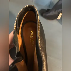 Coach Black Leather Open-Toe Ankle Boots | Size 7 thumbnail 5