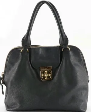 Chloe Black Leather "Elsie" Bowler Style Bag thumbnail 1