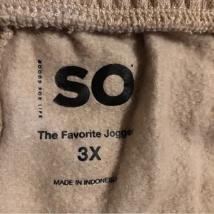 Womens SO Beige Joggers Sweatpant Size 3X THE FAVORITE JOGGER Side Pockets NEW thumbnail 6