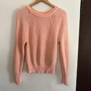 FREE PEOPLE | Electric City Coral Beachy Linen Cotton Round Neck Sweater Medium thumbnail 2