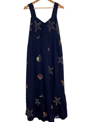 Nordstrom CIEBON Trina Embellished Cotton Maxi Dress Medium New With Tags thumbnail 6