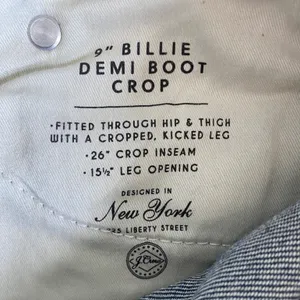 J.Crew Billie Demi Boot Crop Jeans‎ 27 Blue High Rise Raw Hem Medium Wash Denim thumbnail 5