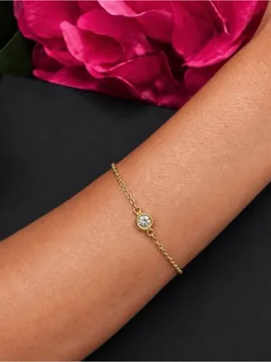 Revolve x MARRIN COSTELLO Soleil Bracelet White Topaz, Sterling Silver/ 14k Gold thumbnail 5