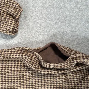 Max Studio Houndstooth Cowl Neck Dress Women's Medium Brown Long Sleeve Pockets thumbnail 8