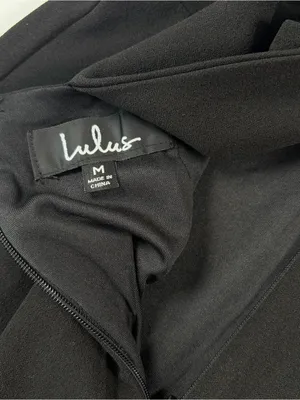 NWT Lulus Criss Cross Back Black Mini Dress Women's Size Medium thumbnail 6