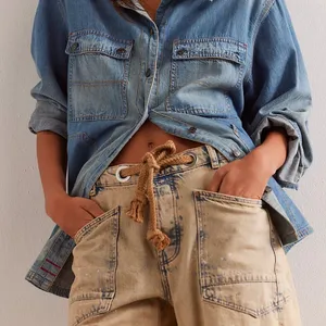 Free People Moxie Pull-On Low Slung Barrel Jeans in Cowboy Size 27 NWT thumbnail 4