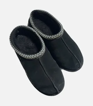 UGG Tasman Slippers Women 6 Black‎ Suede Embroidered Braid Slip On Comfort Cozy thumbnail 1