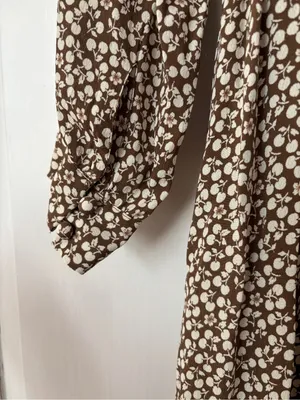 Doen Hawthorne Dress Olive Cherry Willow Floral Long Sleeve Maxi‎ Dress Size S thumbnail 13
