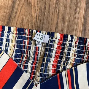 Tobi striped orange and blue crop top tie front‎ small thumbnail 4
