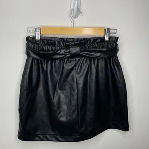 CI Sono- Black Faux Leather Skirt with Pockets and Belt thumbnail 2