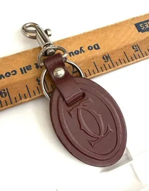 Vintage Cartier Bordeaux Red Leather Keychain thumbnail 1