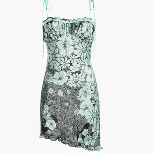 NWT Free People Retro Daisy Asymmetric Slipdress Large, BLACK COMBO thumbnail 7