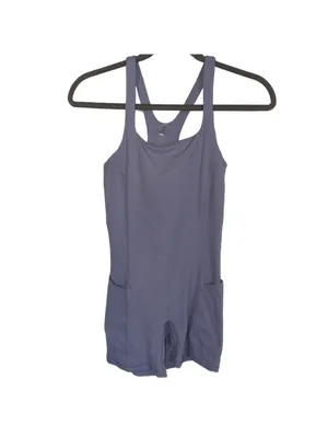 Free People FP Movement Never Better Runsie Soft Girl Pastel Lilac Romper xs thumbnail 3
