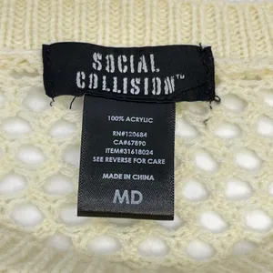 Social Collision Womens Star Mesh Crochet Sweater Size M‎ Edgy Indie Goth Grunge thumbnail 7
