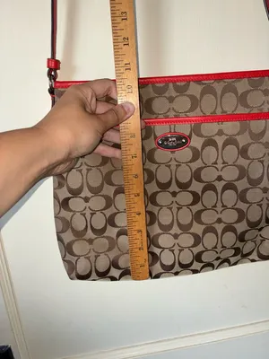 Coach Signature Canvas File Crossbody Bag Khaki/Classic Red F36378 thumbnail 2