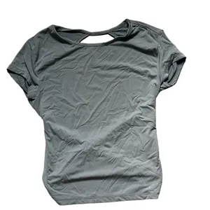 Bershka Gray Women's Cross Back and Backless Top thumbnail 1