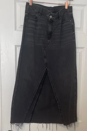American Eagle Outfitters Black Denim Maxi Skirt thumbnail 1