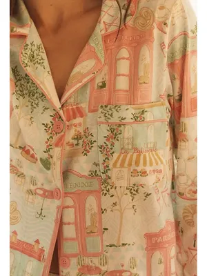 BedHead X Anthropologie Parisian Delight Classic Jersey Pajama Set Long Sleeve thumbnail 8