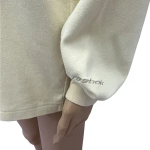 Vintage Reebok Mock Neck Pale Yellow Embroidered Horseshoe Logo Sweatshirt Large thumbnail 7