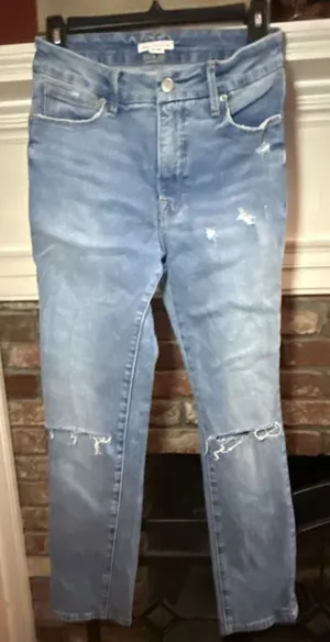 Good American High Rise Distressed Straight Leg Jeans Size 2/26 thumbnail 2