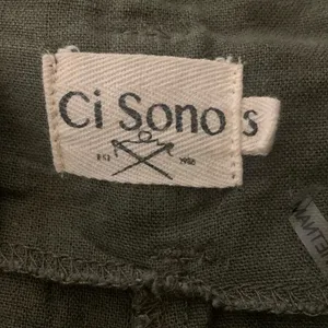 Ci Sono Wide Leg Pants Women Small Olive Linen‎ Blend Paperbag Waist LP42 Safari thumbnail 2