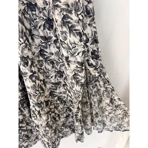 Abercrombie & Fitch Smocked Square Neck Puff Sleeve Midi Dress XS Coastal Beach thumbnail 5