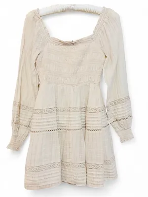 American Eagle Outfitters Women’s Boho Smocked Long Sleeve Mini Dress Size XS thumbnail 11