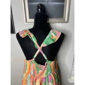 SKIES ARE BLUE Women's L Tropical Floral Maxi Dress Lined thumbnail 9