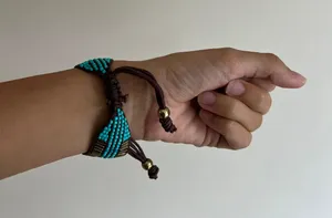Teal Beaded Bracelet Blue thumbnail 4