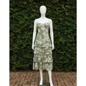 NWT Reformation Kesia in Willow Floral Tie Strap Georgette Tiered Midi Dress 12 thumbnail 2