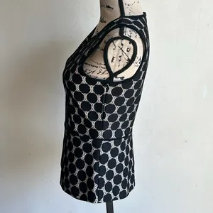 Anthropologie Yellow Bird Sleeveless Polka Dot Peplum Top Size XS thumbnail 6