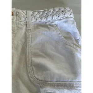 Abercrombie & Fitch High Rise Braided Waist Fringe Hem Festival Shorts White Sz4 thumbnail 14