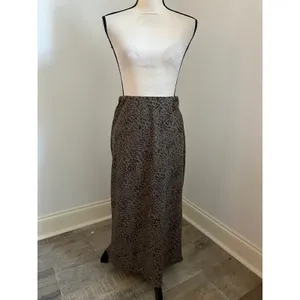 A New Day Leopard Print Maxi Slip Skirt XS‎ Brown Black Elastic Waist Minimalist Boho Chic thumbnail 3