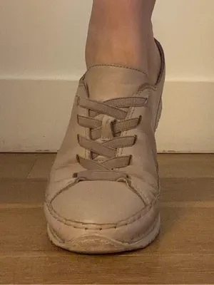 Women's Casual Leather Sneakers - Nude Beige thumbnail 9