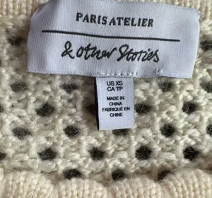 & Other Stories Ivory Crochet Knit Wool Sweater Size XS thumbnail 6