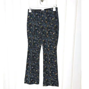Maeve Anthropologie Margot Kick Flare Cropped Pants Swirl Print XXS High-Rise thumbnail 3