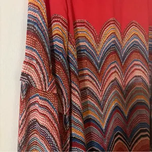 SheIn Red Chevron Wave Pattern Long-Sleeve Women's Top thumbnail 4