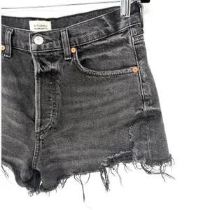 Citizens of Humanity Annabelle Shorts 28 Black Distressed High Rise Denim Cutoff thumbnail 4