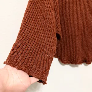 Free People Beach Turtleneck Sweater Womens‎ Small Brown Rust Beachy thumbnail 5